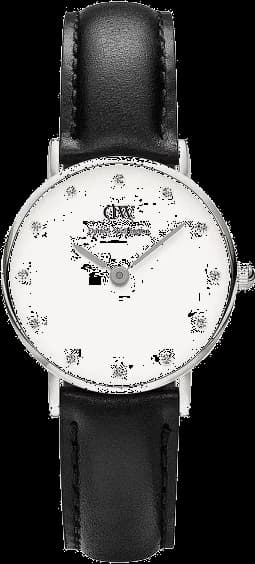 Garde-temps Daniel Wellington DW00100068 pour femme, cadran blanc, bracelet cuir noir