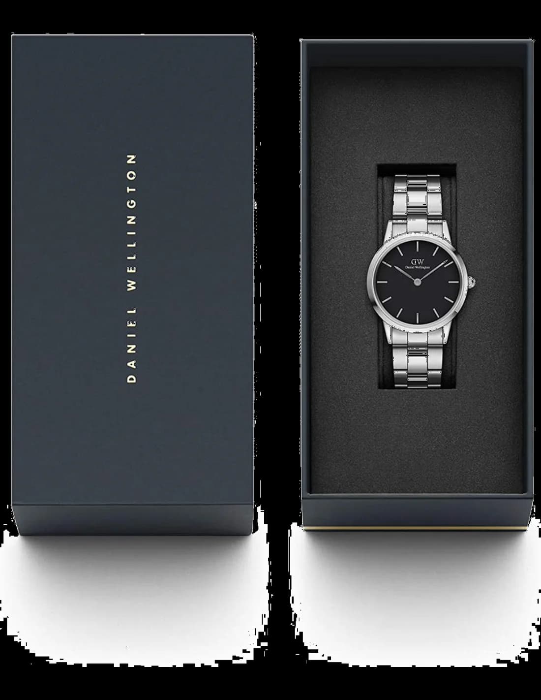 Zoom sur le cadran noir du Daniel Wellington DW00100206