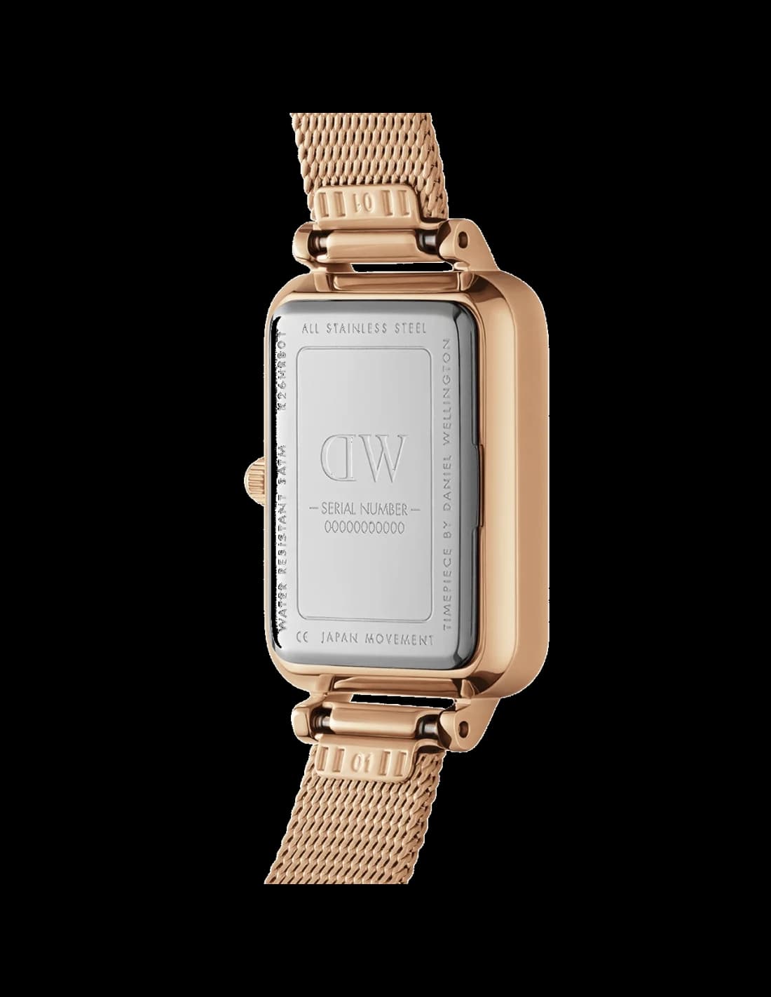 Zoom sur le cadran noir du Daniel Wellington DW00100432