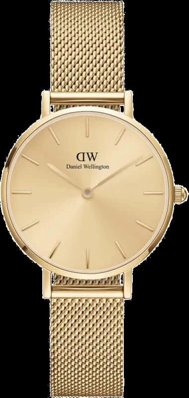 Garde-temps Daniel Wellington DW00100473 pour femme, cadran or soleil, bracelet acier