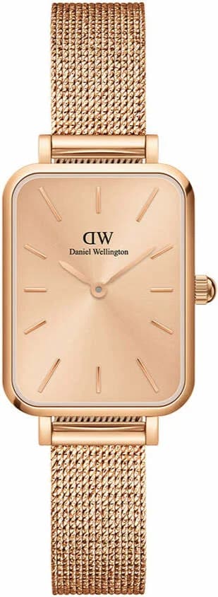 Garde-temps Daniel Wellington DW00100484 pour femme, cadran rose boîtier rectangulaire métal rose