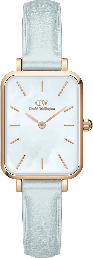 Garde-temps Daniel Wellington DW00100638 pour femme, cadran bleu nacre, bracelet cuir bleu