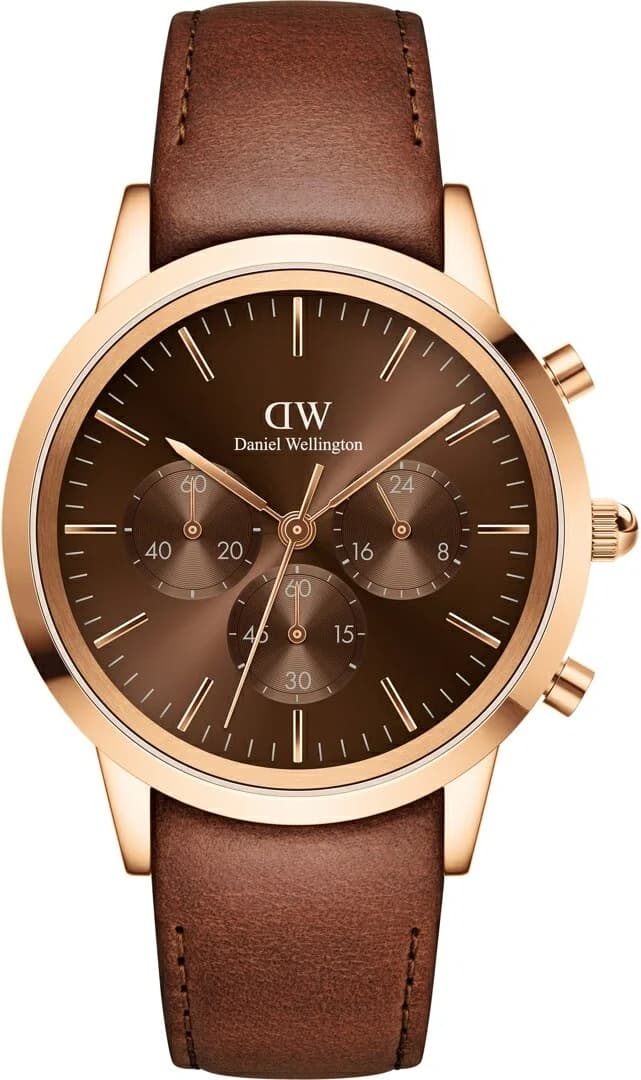 Garde-temps Daniel Wellington DW00100640 pour homme, cadran marron et bracelet cuir marron