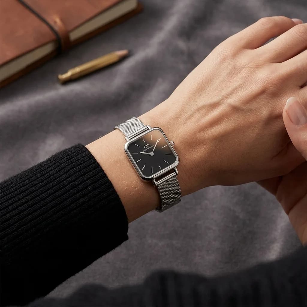 Détail du bracelet acier du Daniel Wellington DW00100522