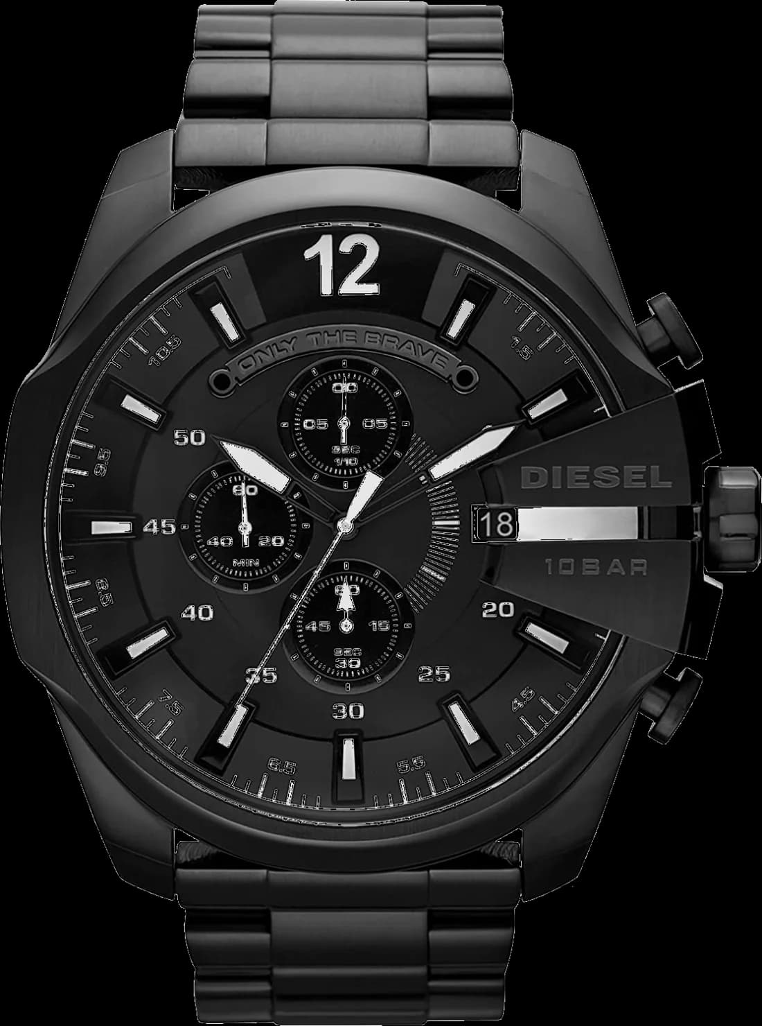 Garde-temps Diesel DZ4283 pour homme, boîtier et bracelet en acier noir