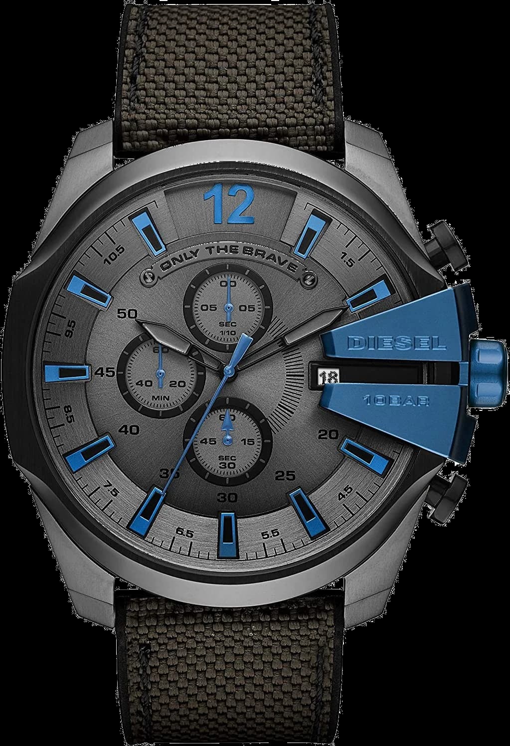 Garde-temps Diesel DZ4500 pour homme, au cadran gris et bracelet nylon texturé