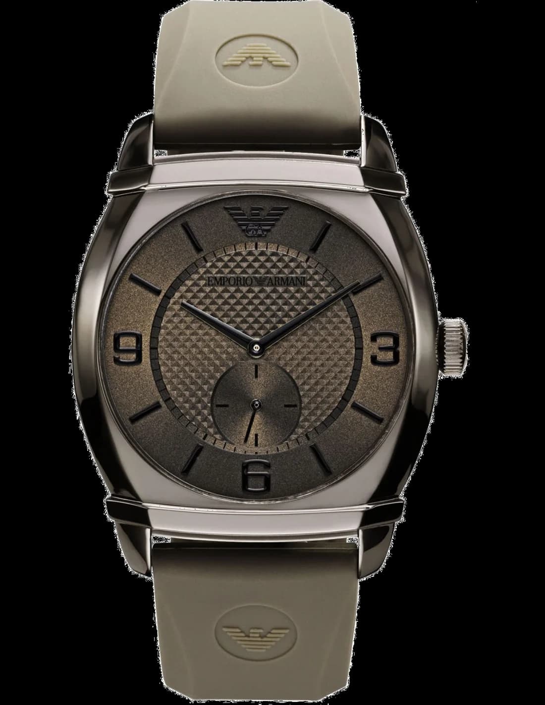 Garde-temps Emporio Armani AR0341 pour homme, cadran gris, bracelet silicone noir, style sport