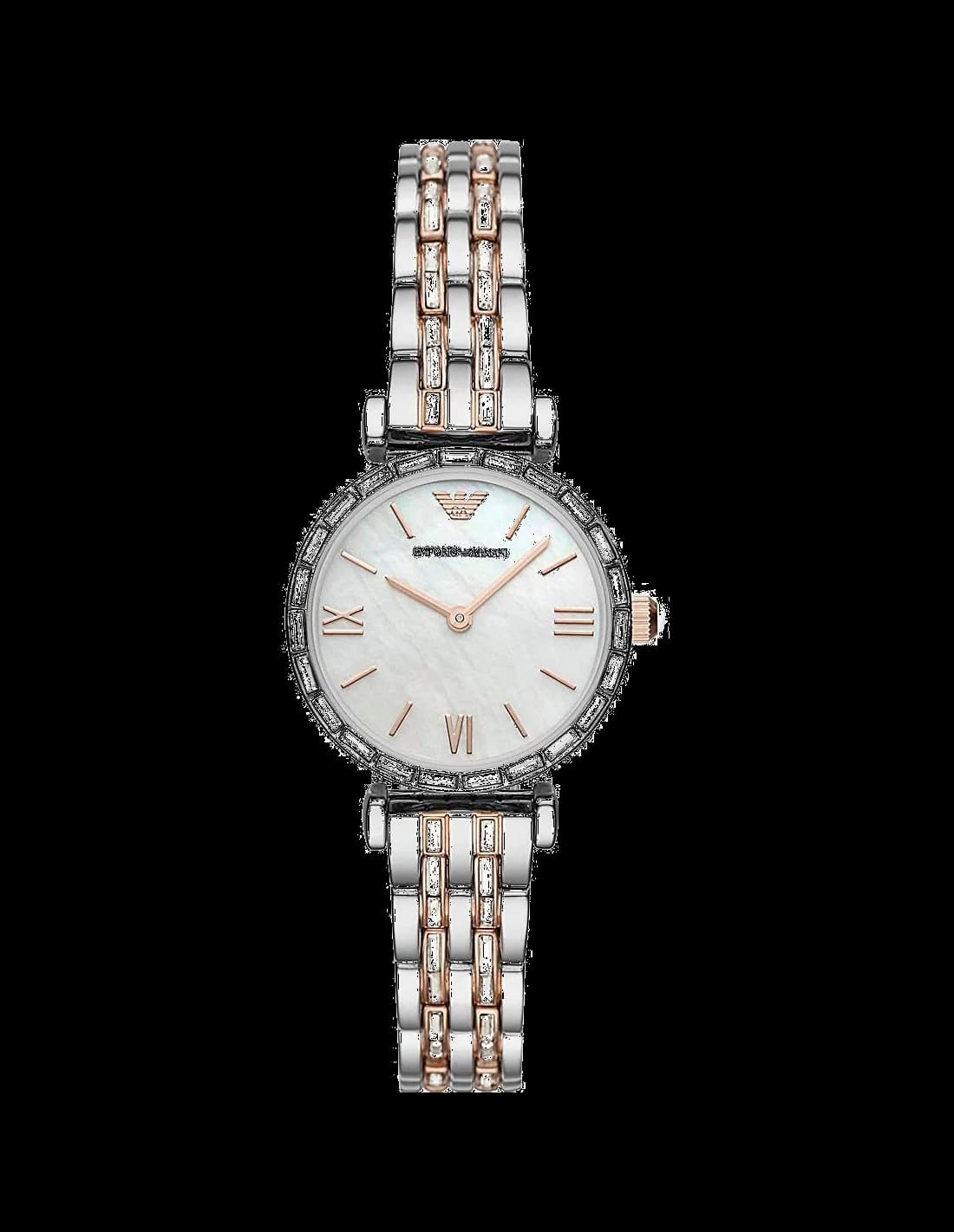 Garde-temps Emporio Armani AR11290 pour femme, cadran nacre, bracelet acier, style élégant