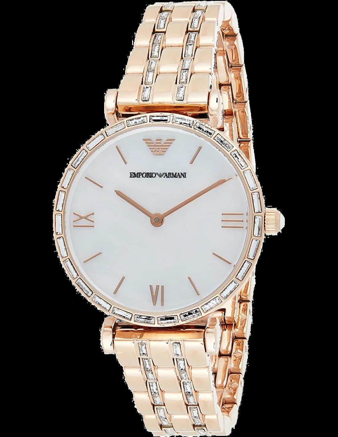 Garde-temps Emporio Armani AR11294 pour femme, cadran nacre et boîtier or rose