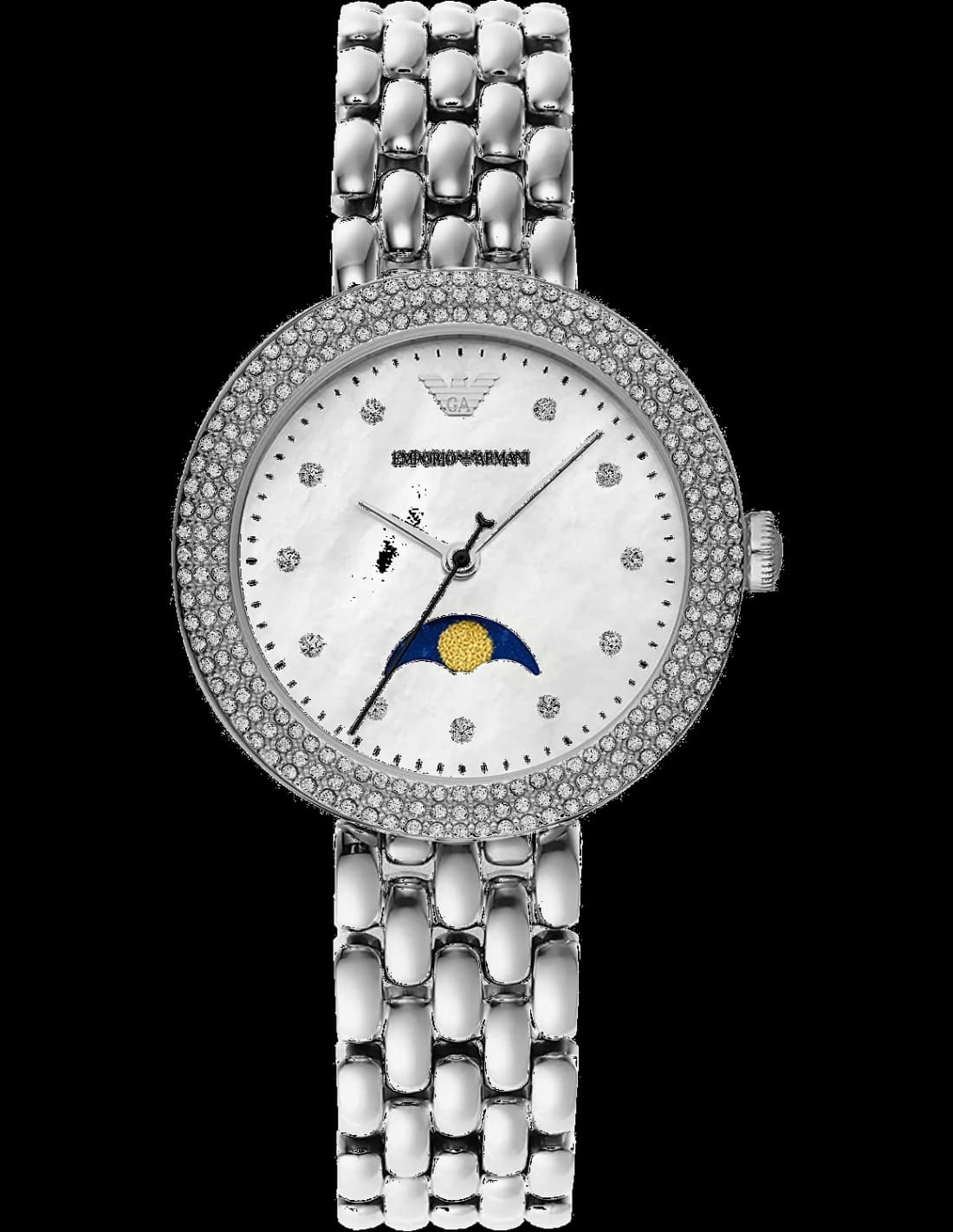 Garde-temps Emporio Armani AR11461 pour femme, cadran nacre sur acier argenté