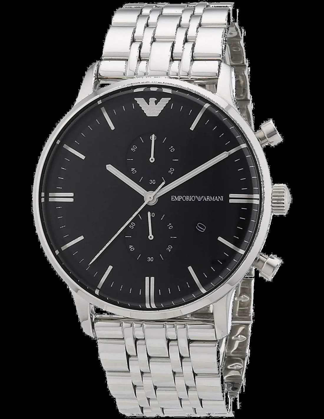Garde-temps Emporio Armani AR1648 pour homme, cadran bleu profond, bracelet acier