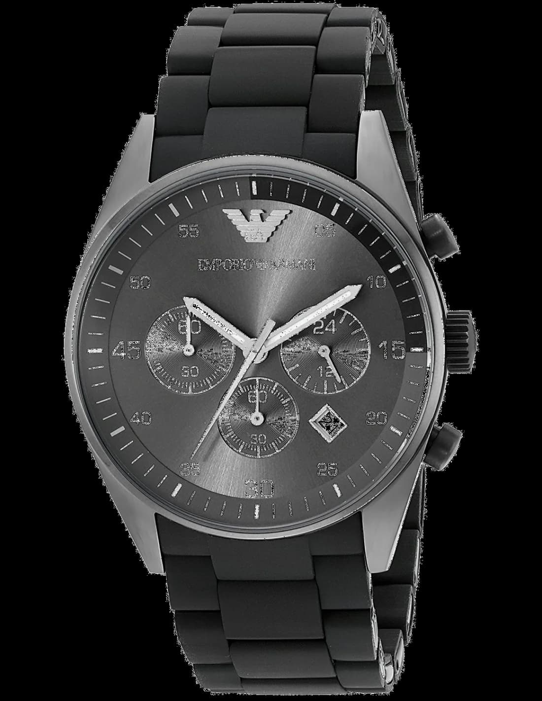 Garde-temps Emporio Armani AR5889 pour homme, au cadran gris et bracelet silicone
