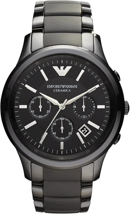 Montre Emporio Armani AR1452 homme cadran noir bracelet céramique