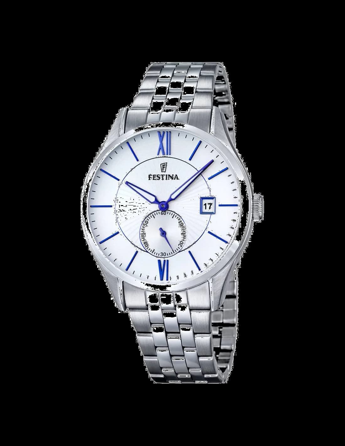 Garde-temps Festina F16871/1 pour homme, au cadran argent et bracelet acier
