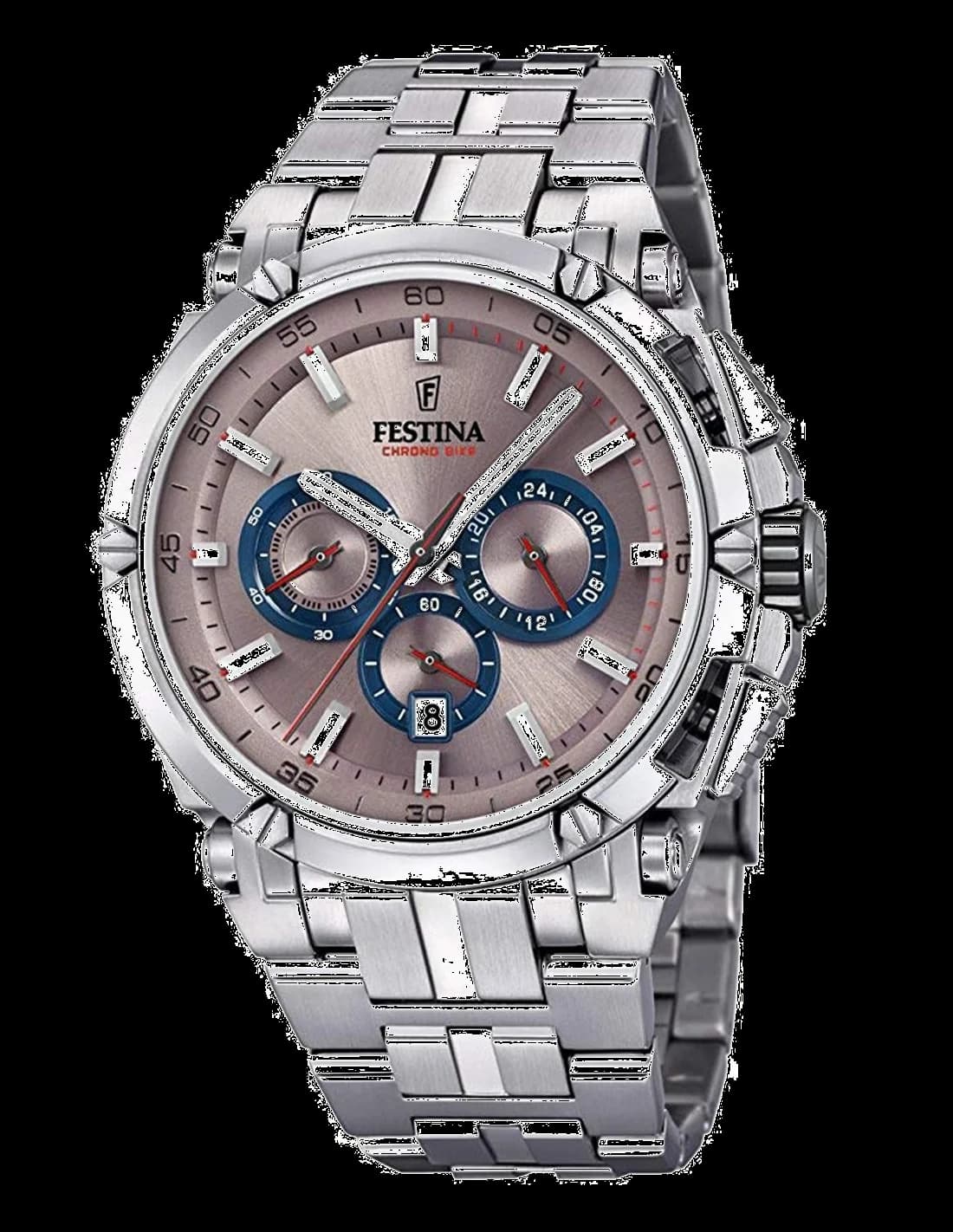 Garde-temps Festina F20327/5 pour homme, cadran gris sur bracelet acier argenté