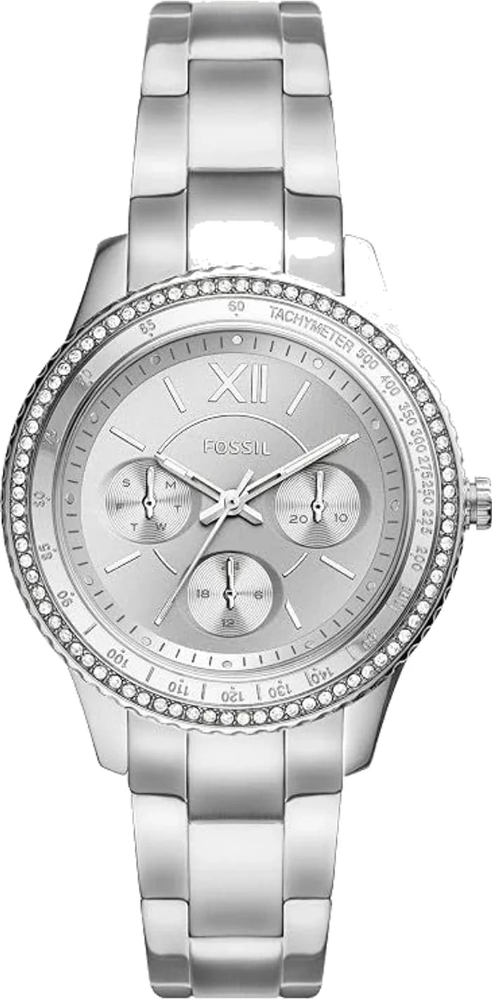 Montre Fossil ES5108 femme cadran argent bracelet acier