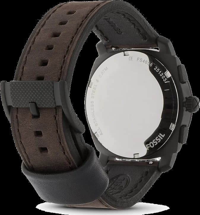Zoom sur le cadran marron du Fossil FS4656