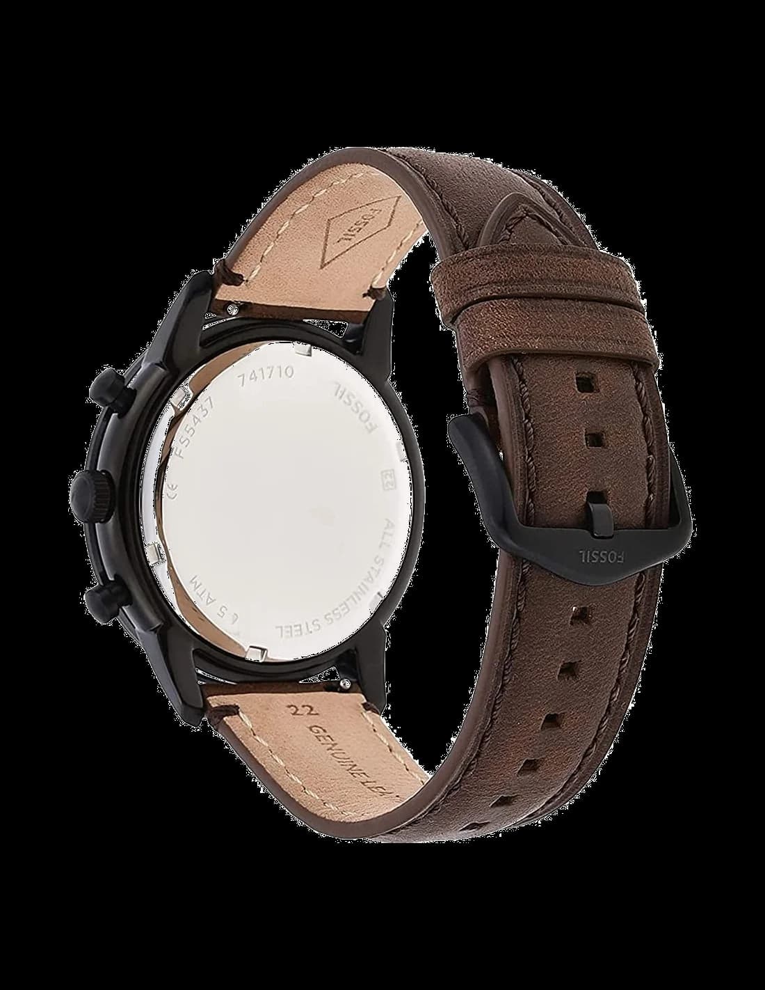 Zoom sur le cadran marron du Fossil FS5437