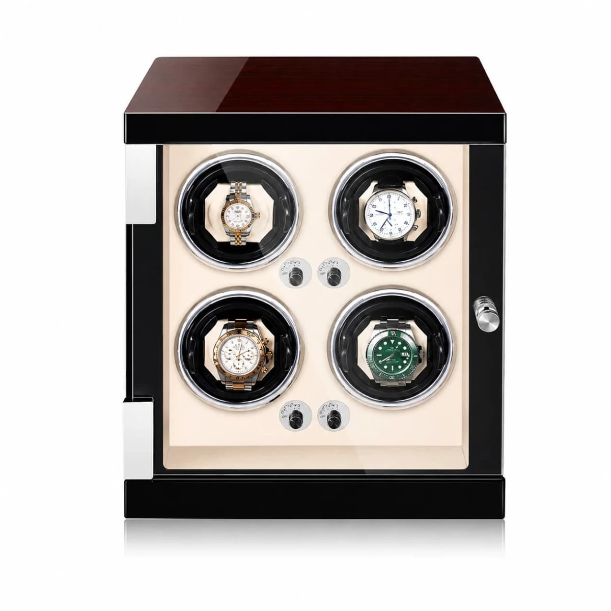 Garde-temps Gasmann 260520-28, bois ébène 4 montres capacité de rangement