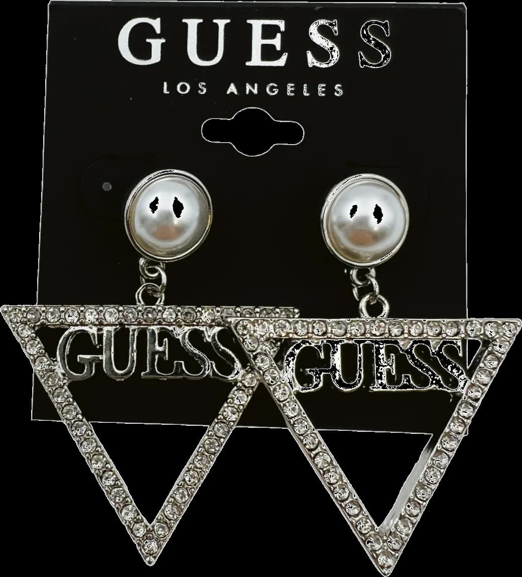 Garde-temps Guess 109789 pour femme, cadran absent, bracelet absent, argenté triangle cristaux