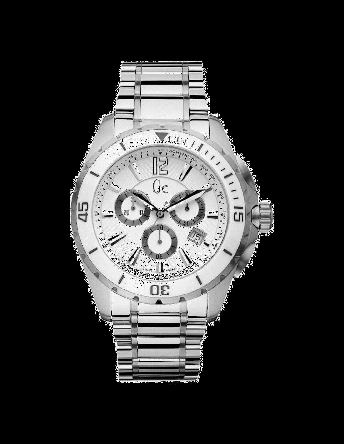 Garde-temps Guess Collection X76007G1S pour homme, cadran argent sur bracelet acier