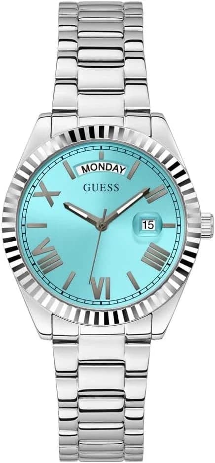 Garde-temps Guess GW0308L4 pour femme, cadran bleu et bracelet acier