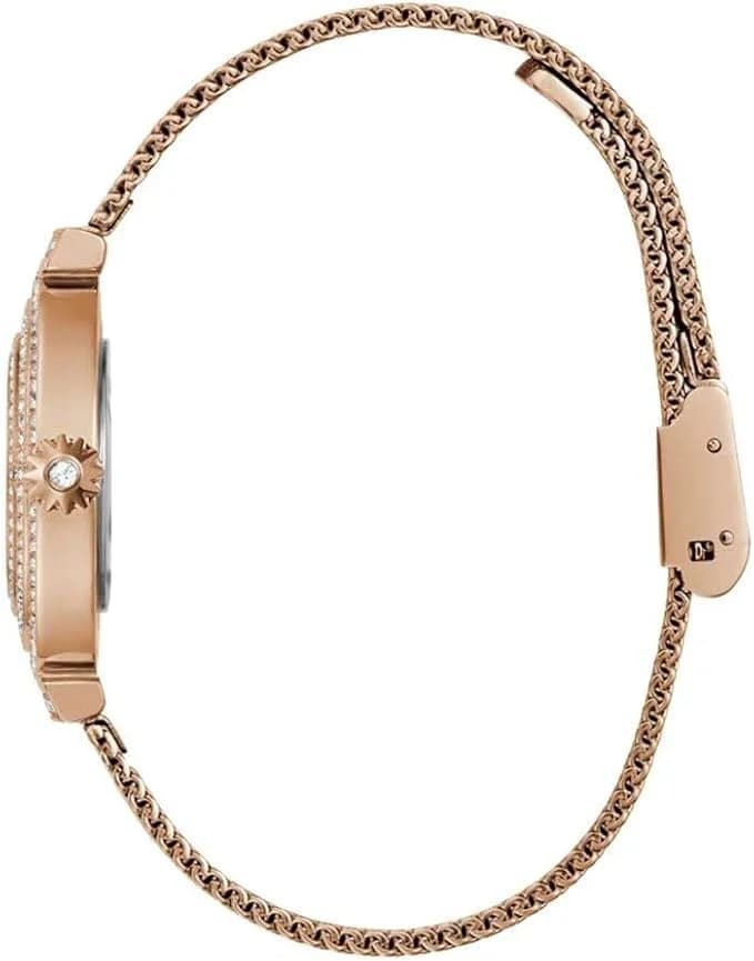 Zoom sur le cadran or rose du Guess GW0550L3
