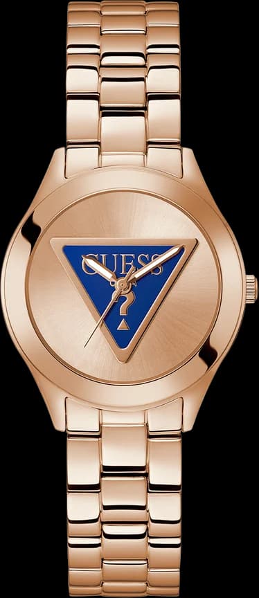 Garde-temps Guess GW0675L3 pour femme, cadran logo bleu et acier rose gold