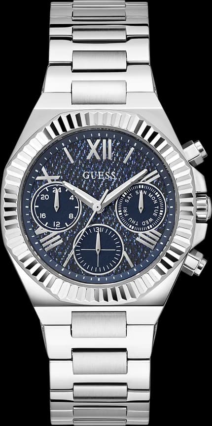 Garde-temps Guess GW0769L1 pour femme, cadran bleu effet denim