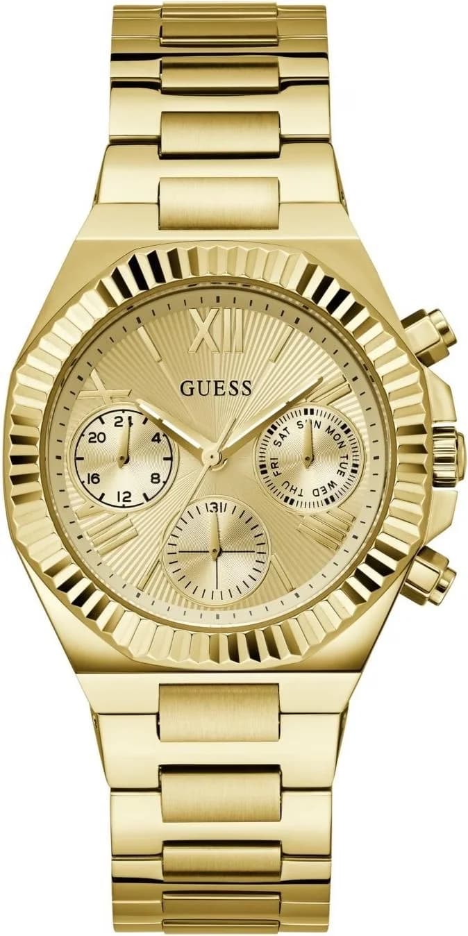Garde-temps Guess GW0769L2 pour femme, cadran doré multifonctions