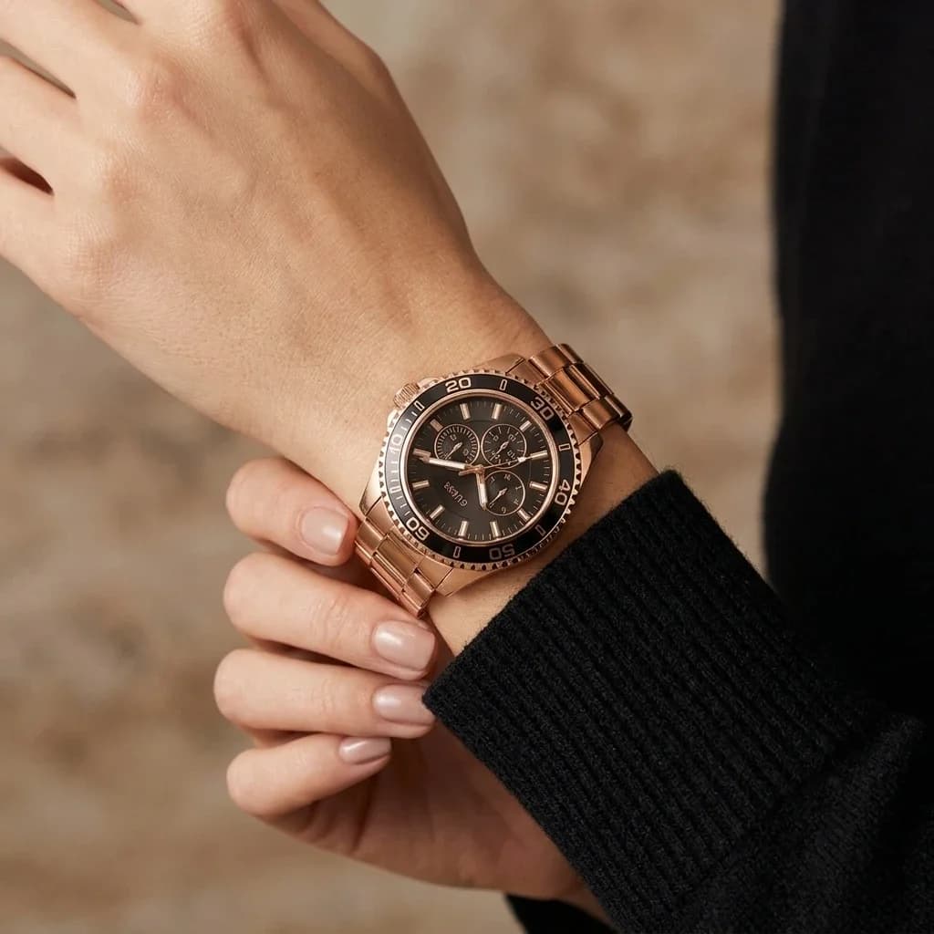 Zoom sur le cadran noir du Guess W0231L7