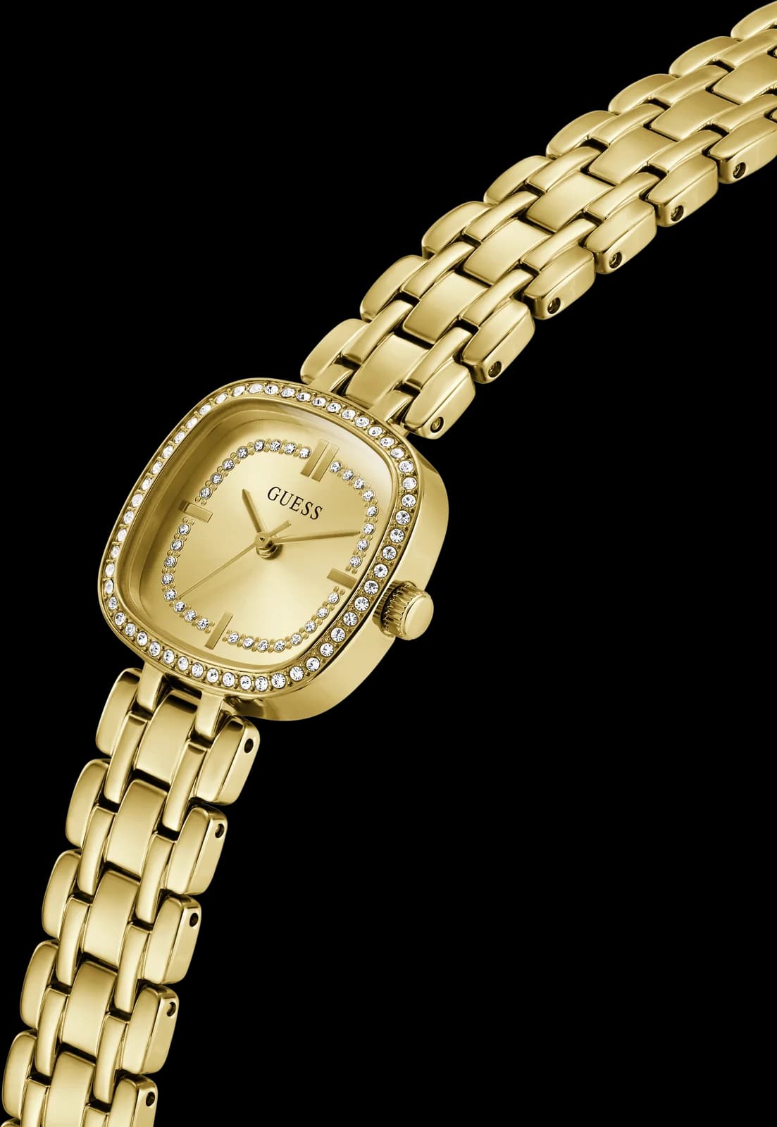 Montre Guess Hazel GW1018L2, détail du bracelet acier doré