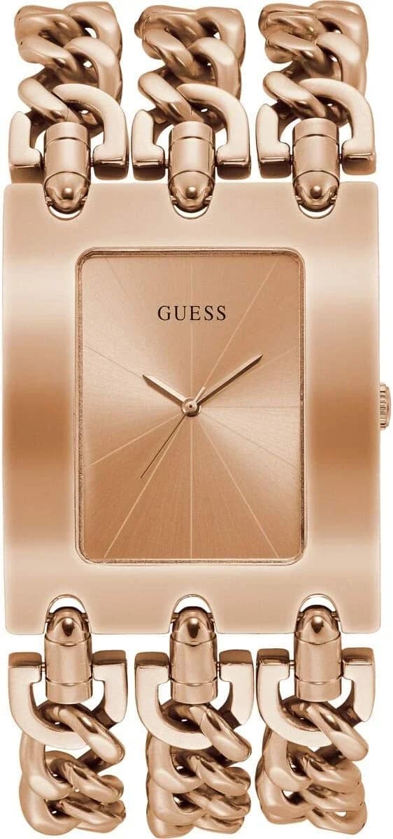 Garde-temps Guess W1274L3 pour femme, bracelet acier et cadran or rose