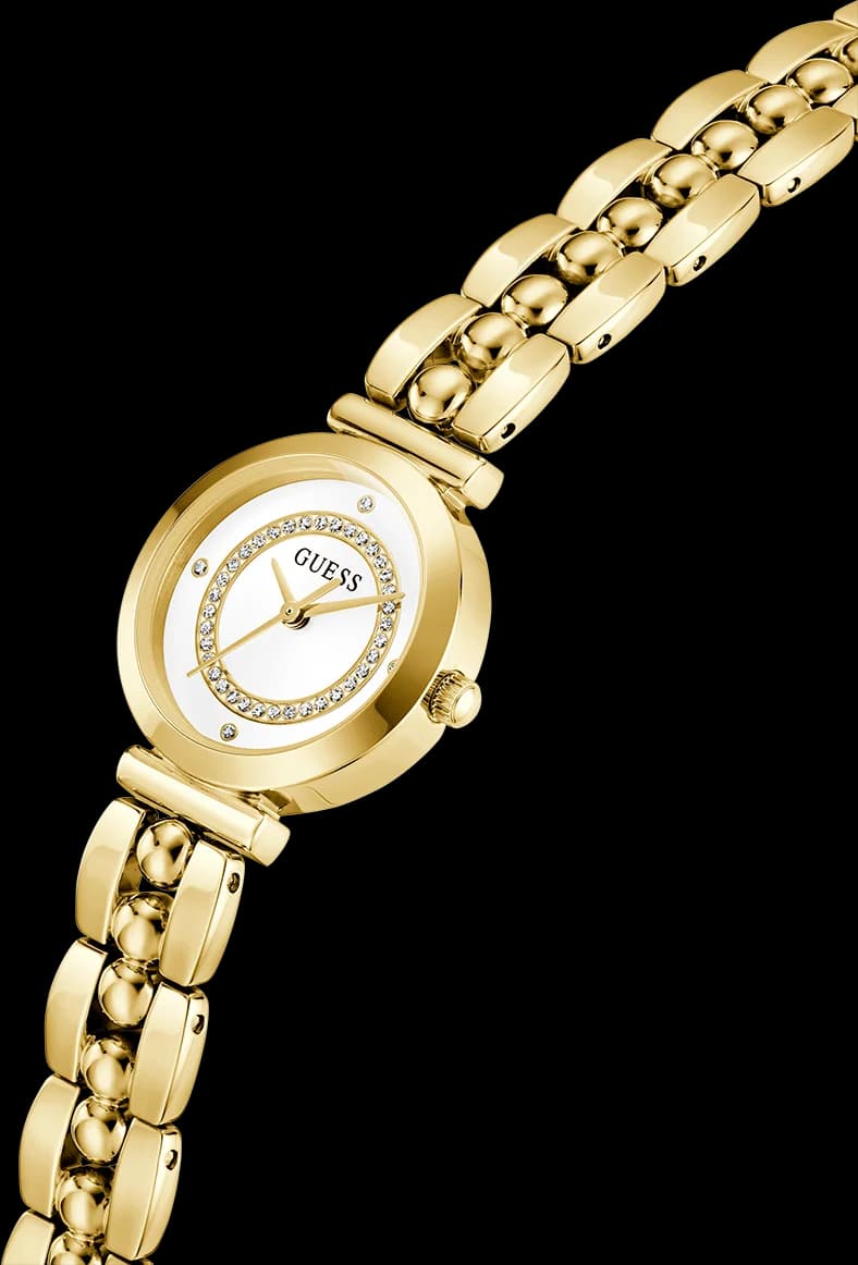Montre Guess Leena GW0994L2, détail du bracelet acier doré