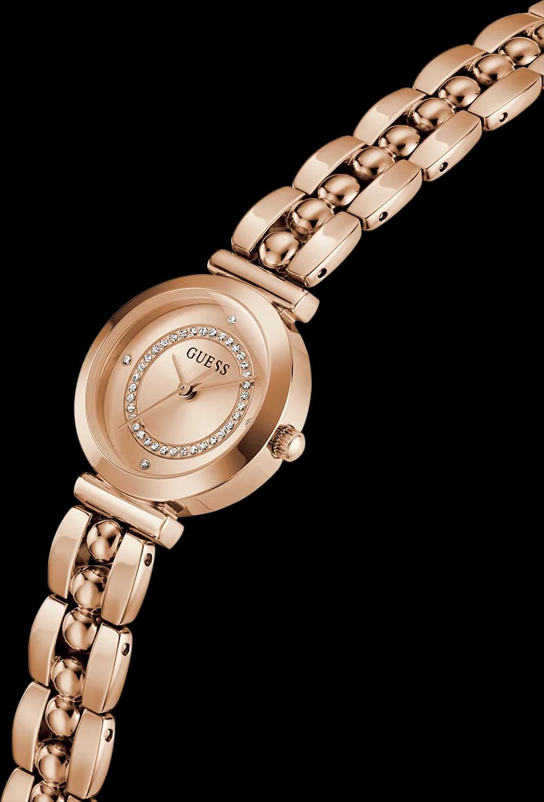 Montre Guess Leena GW0994L4, détail du bracelet acier or rose