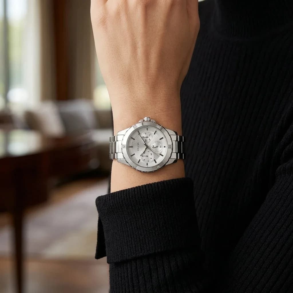 Le garde-temps Guess W0443L1 vu de profil