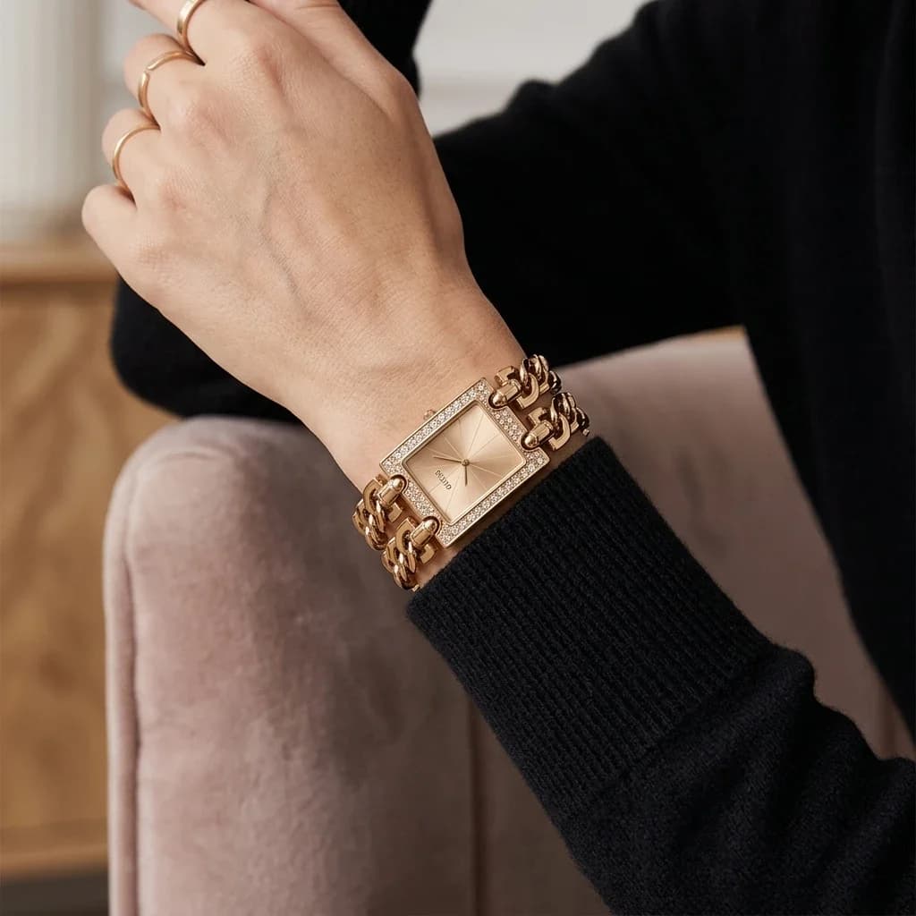 Le garde-temps Guess W1121L3 vu de profil