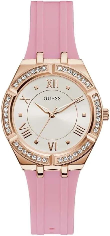 Garde-temps Guess GW0034L3 pour femme, cadran blanc et bracelet silicone blanc