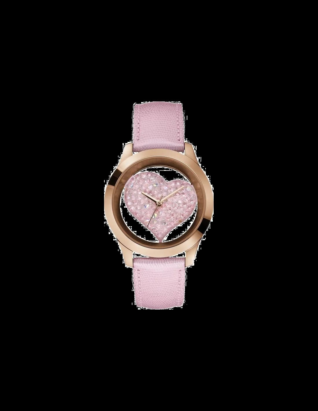 Garde-temps Guess W0113L5 pour femme, exposant son coeur lumineux sous verre