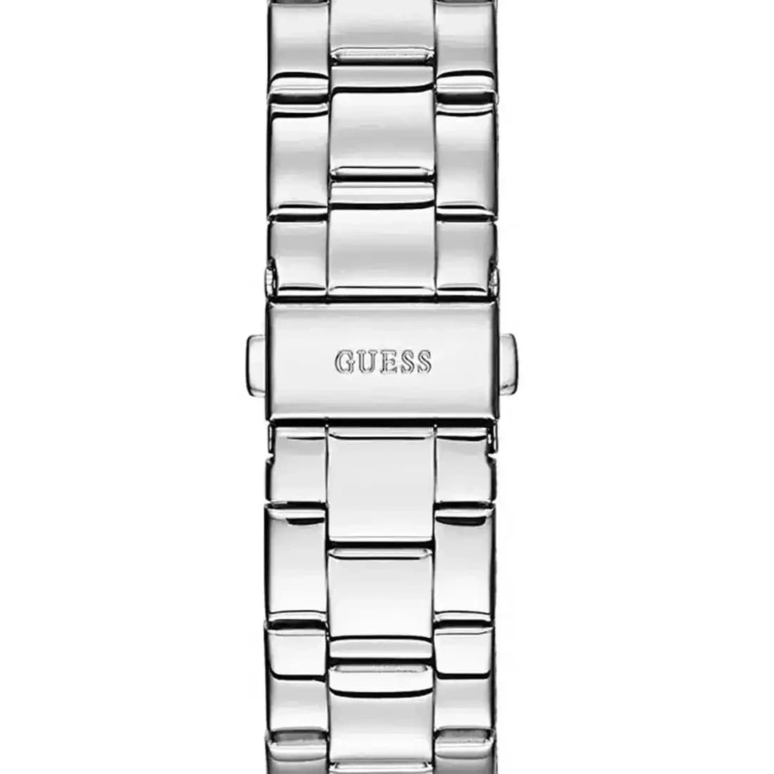 Zoom sur le cadran argent du Guess W0231L1