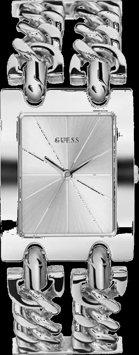 Garde-temps Guess W1117L1 pour femme, style chaîne, cadran argenté sur acier
