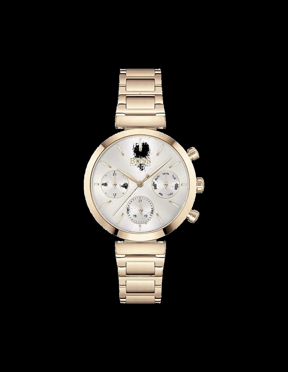 Garde-temps Hugo Boss 1502531 pour femme, cadran champagne, acier et or rose, bijou élégant