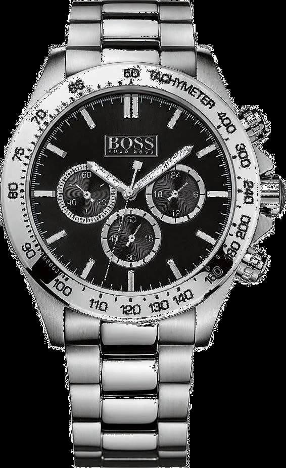 Garde-temps Hugo Boss 1512965 pour homme, sportive icône cadran noir acier inoxydable