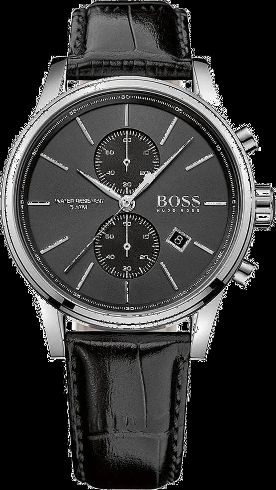 Garde-temps Hugo Boss 1513279 pour homme, cadran noir, bracelet cuir noir