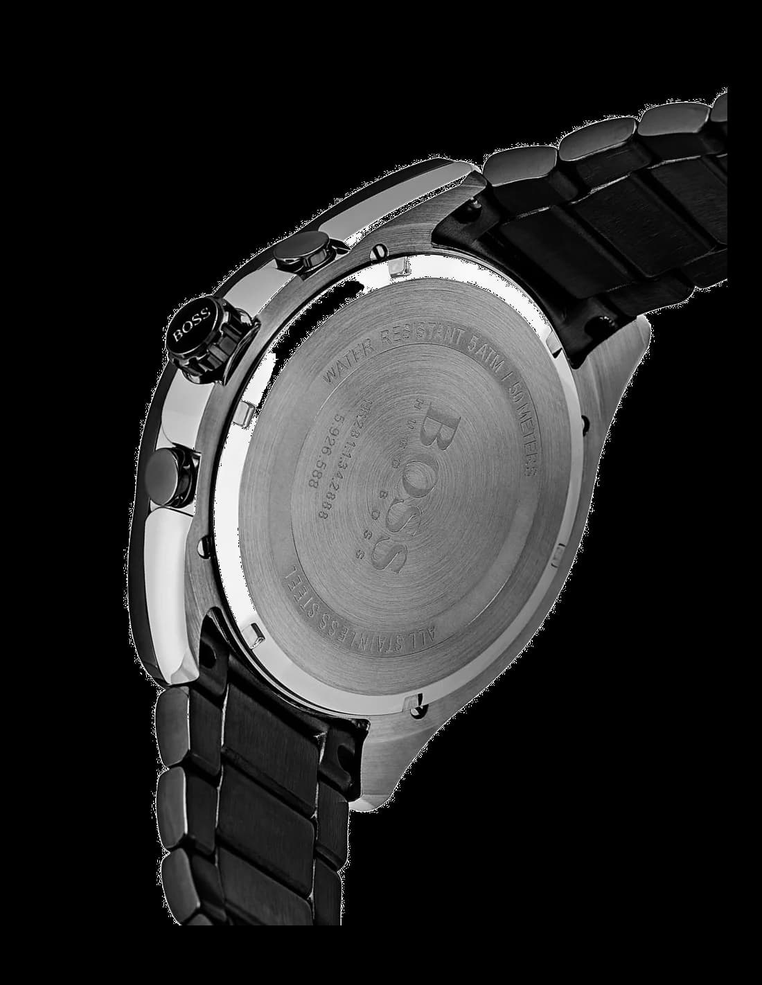 Zoom sur le cadran noir du Hugo Boss 1513365