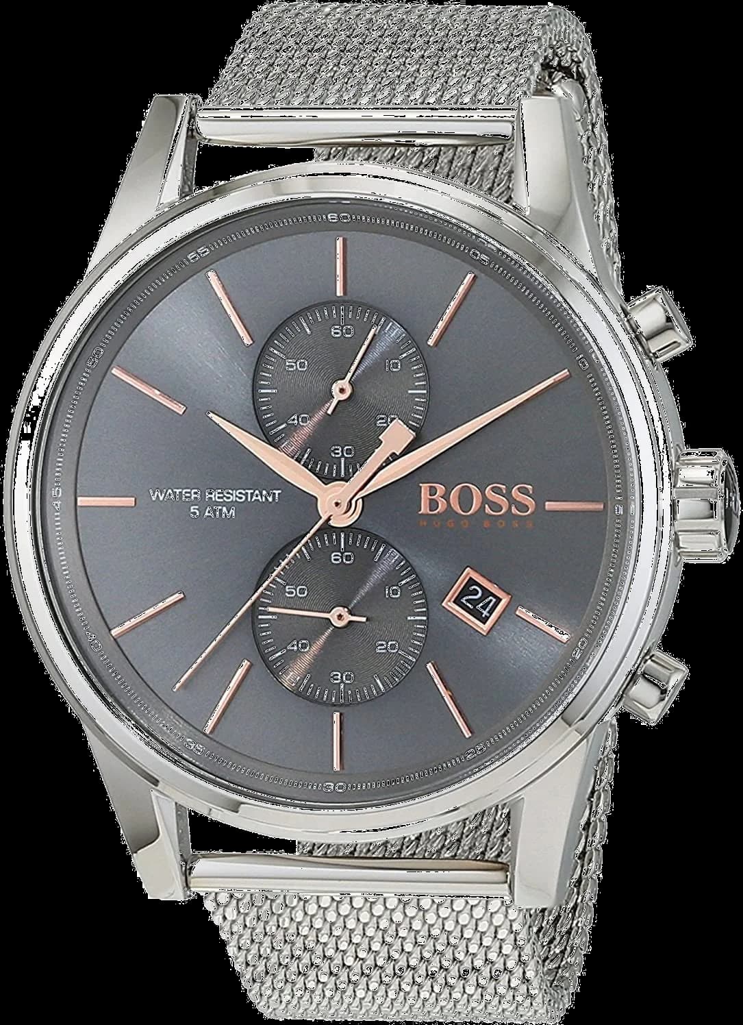 Garde-temps Hugo Boss 1513440 pour homme, chronographe anthracite au bracelet acier milanaise