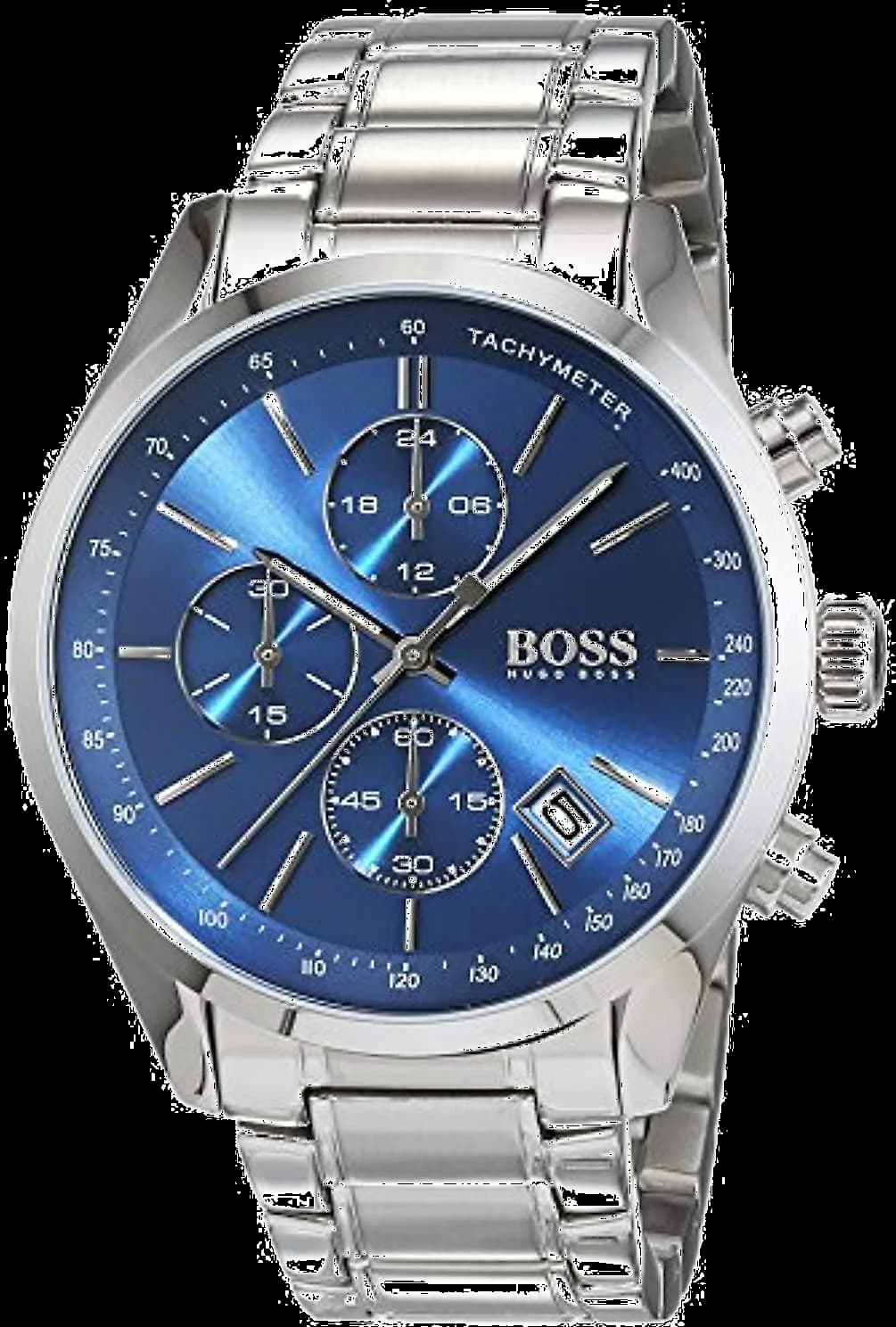 Garde-temps Hugo Boss 1513478 pour homme, chronomètre à cadran bleu sur bracelet en acier