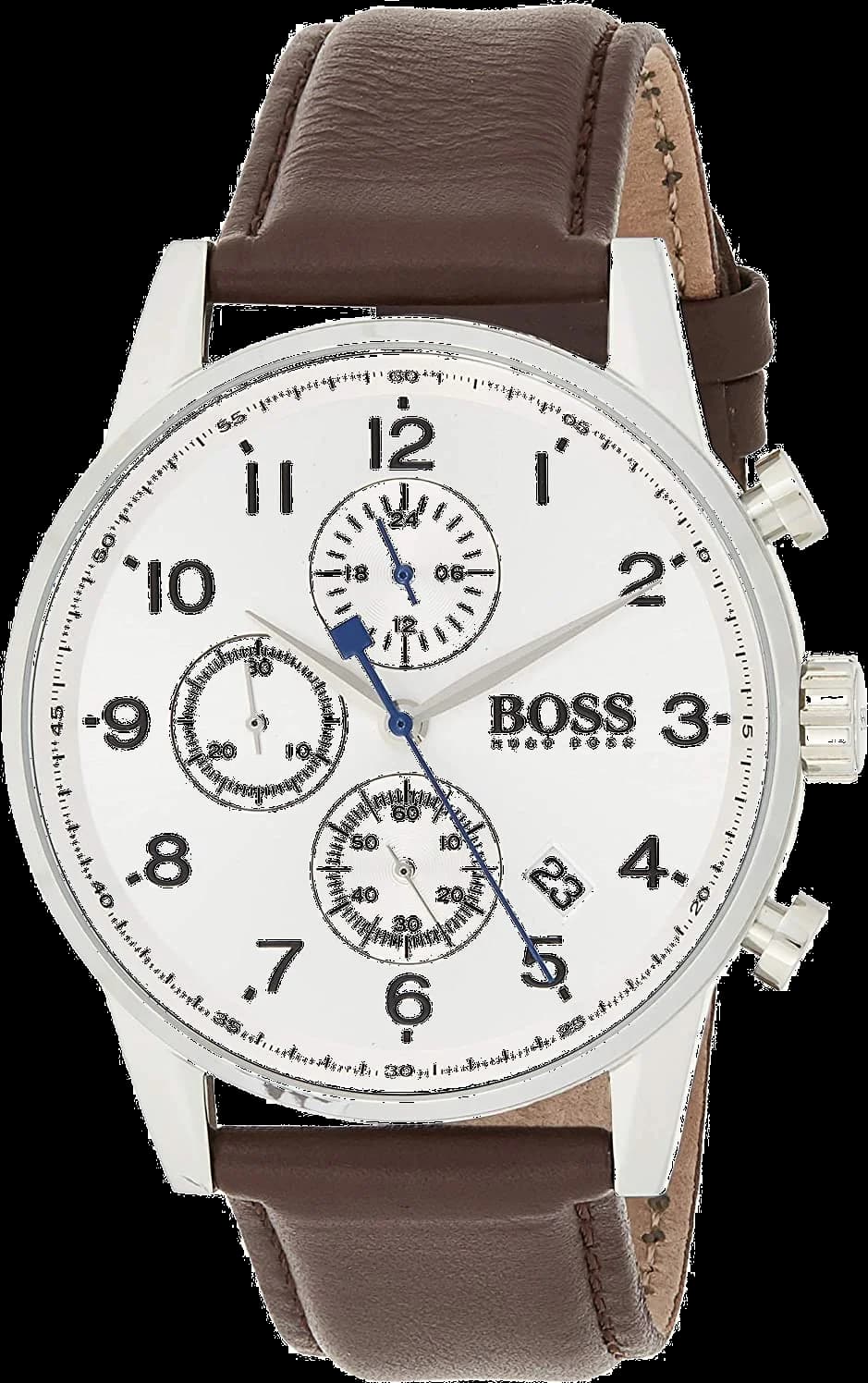 Garde-temps Hugo Boss 1513495 présente un cadran gris soleillé, aiguilles luminescentes et index bâtons sur fond mat, style élégant sport-chic