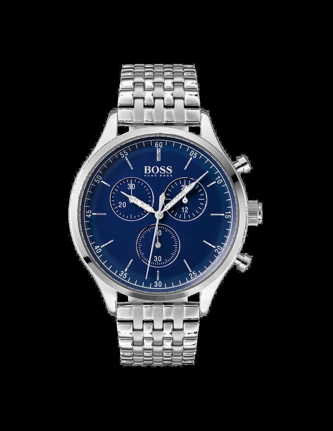 Garde-temps Hugo Boss 1513653 pour homme, cadran bleu émaillé sur bracelet acier