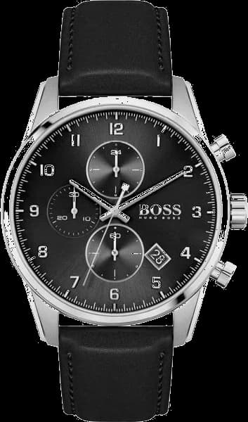 Garde-temps Hugo Boss 1513782 pour homme, chronographe noir sur cuir classique